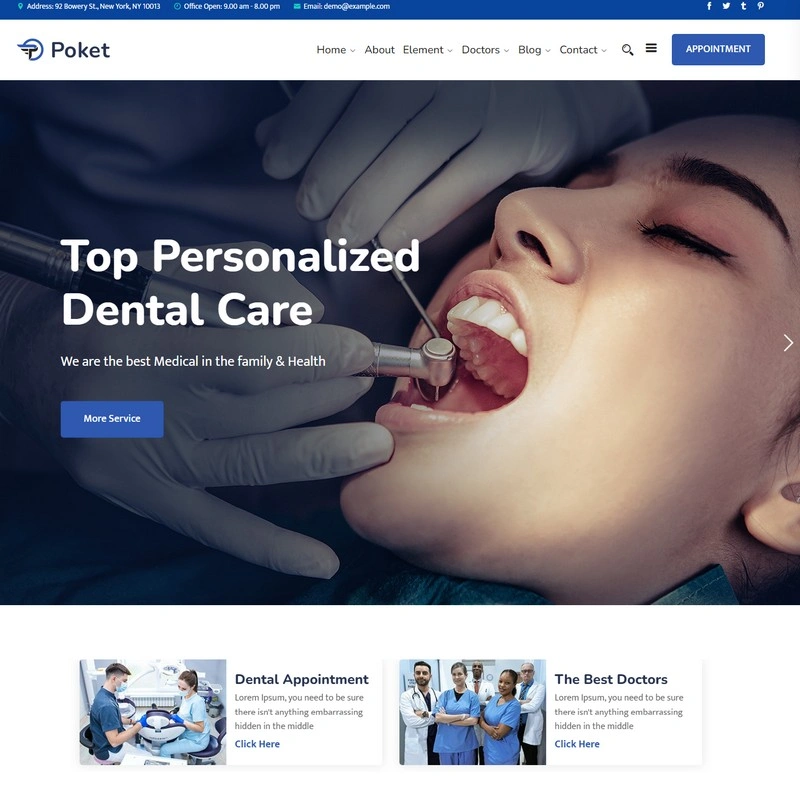 Poket - Dental Responsive WordPress Theme