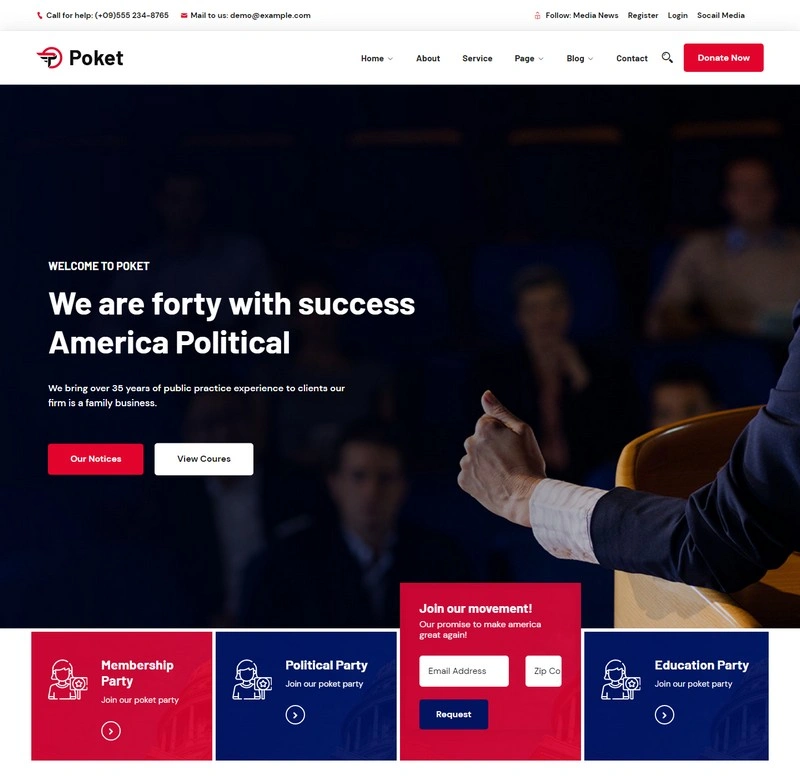 Poket - Political Responsive WordPress Theme