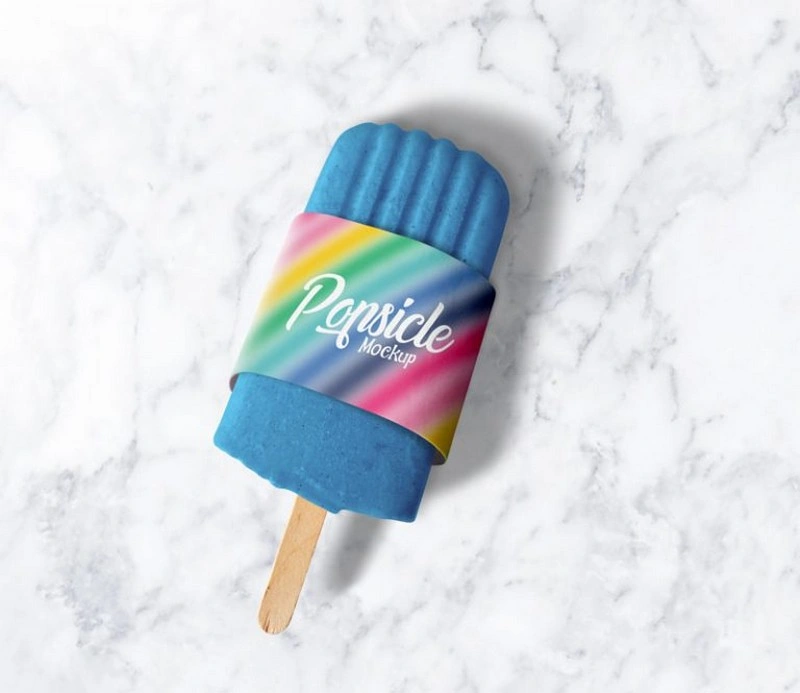 Popsicle Ice Cream Packaging Mockup PSD Free