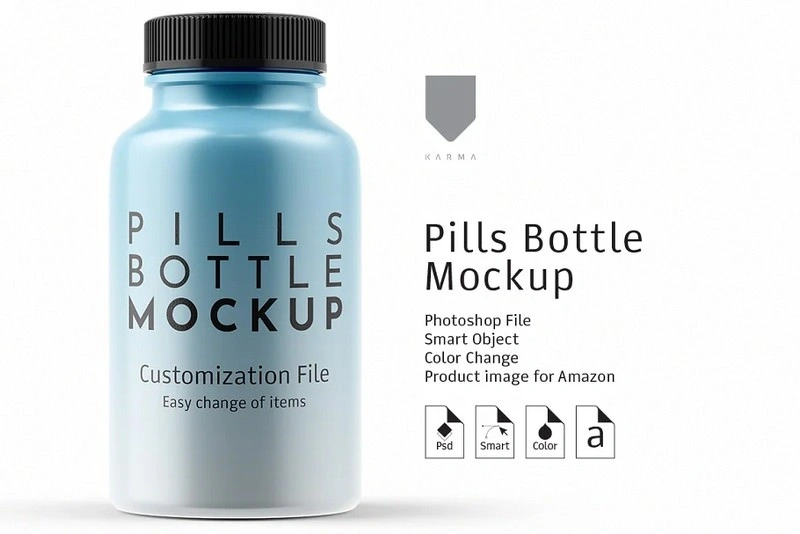 Premium Pill Bottle Mockup