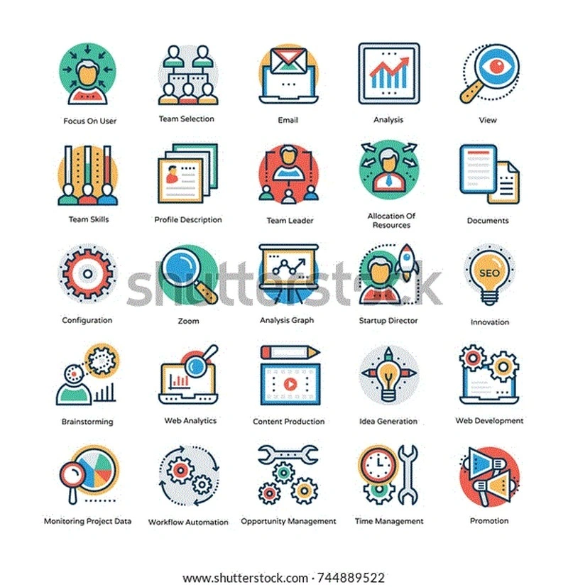 Project Management Icons Flat Icons