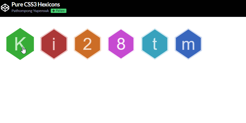 Pure CSS3 Hexicons