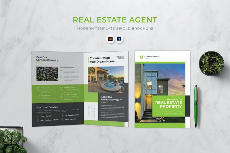 Real Estate Agent Bifold Brochure