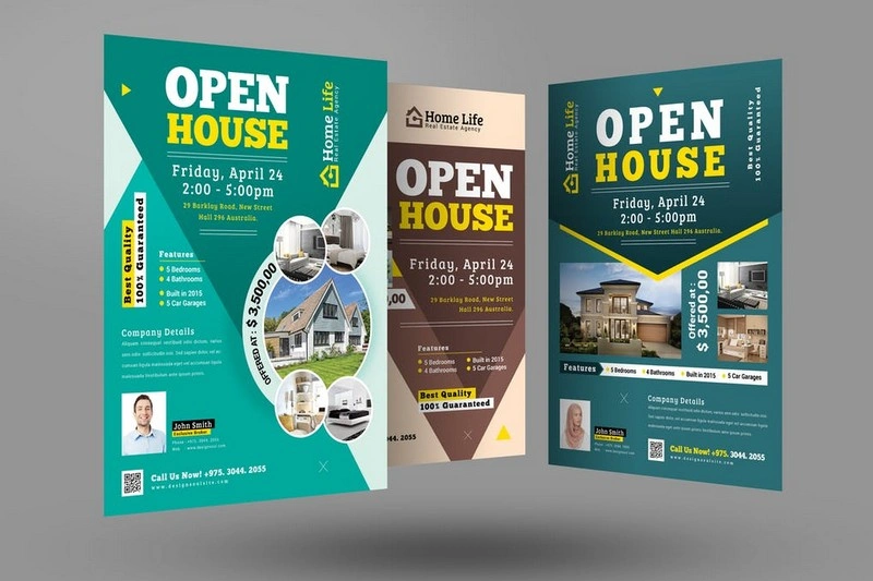 Real Estate Open House Flyers PSD
