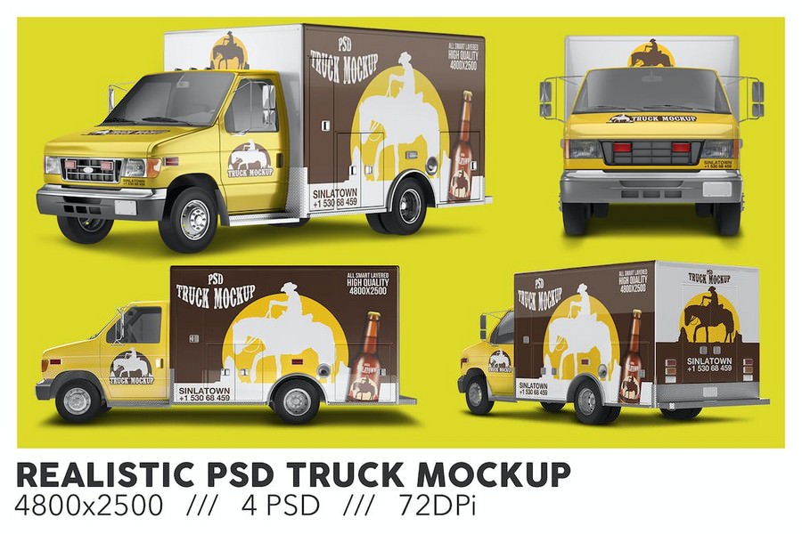 Realistic PSD Truck Mockup
