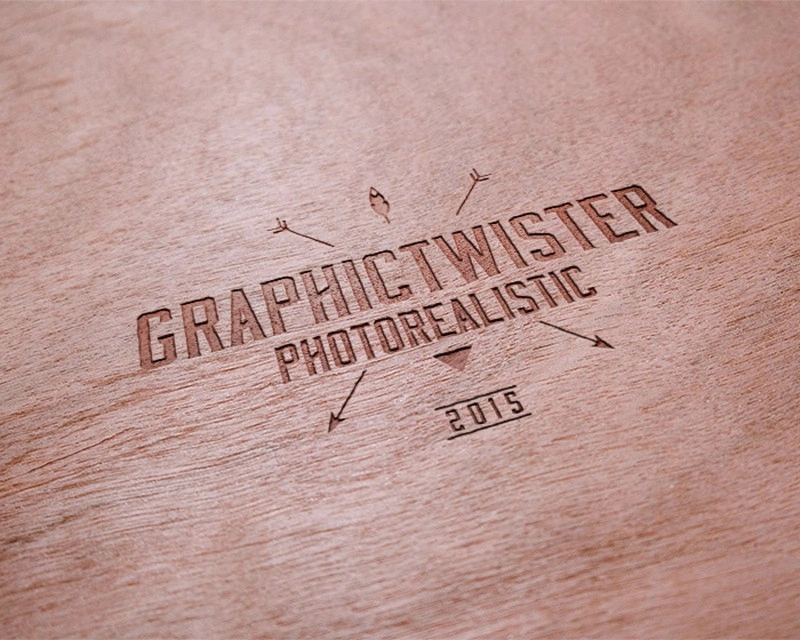 Realistic Wooden Logo Mock-up Templates