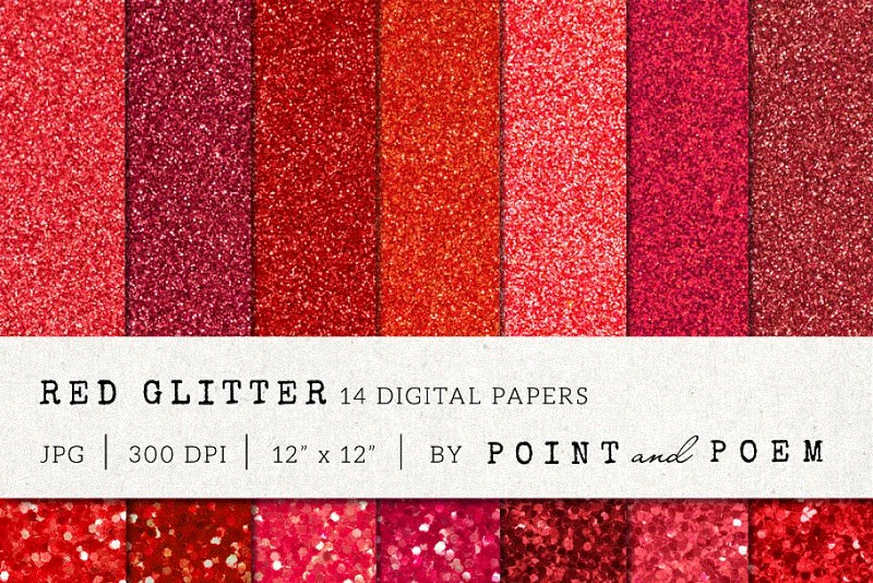 All 14 Red Glitter Textures Examples
