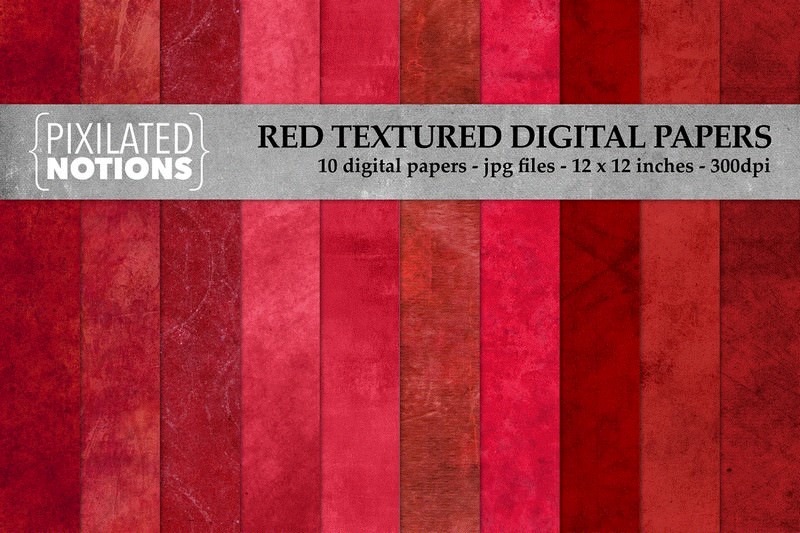 Red Textured Digital Papers