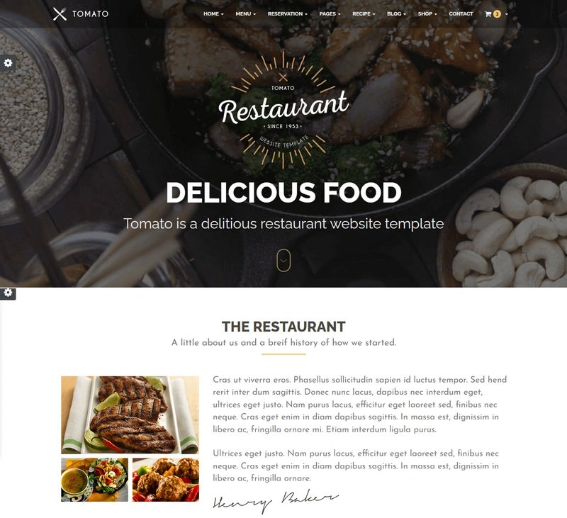 Restaurant Website Template 