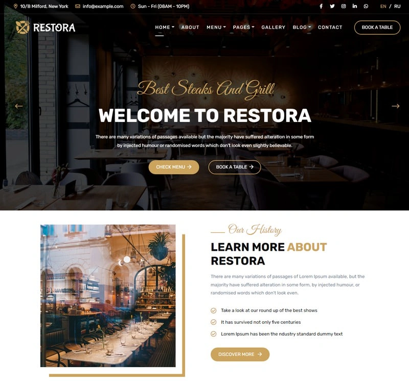 Restora - Restaurant HTML5