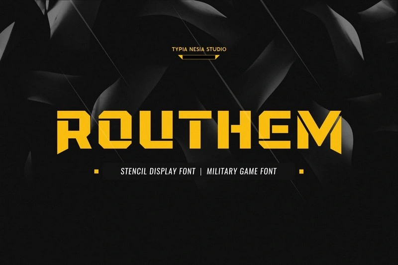 Rouhtem Stencil Display Sans - Military Game Font