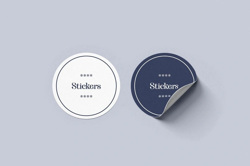 Rounded Stickers Mockup