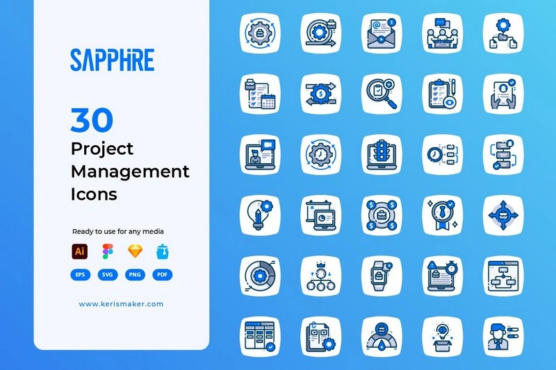Sapphire - Project Management Icons