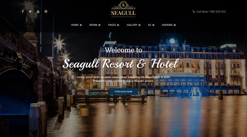 Seagull - Hotel & Resort Joomla Template