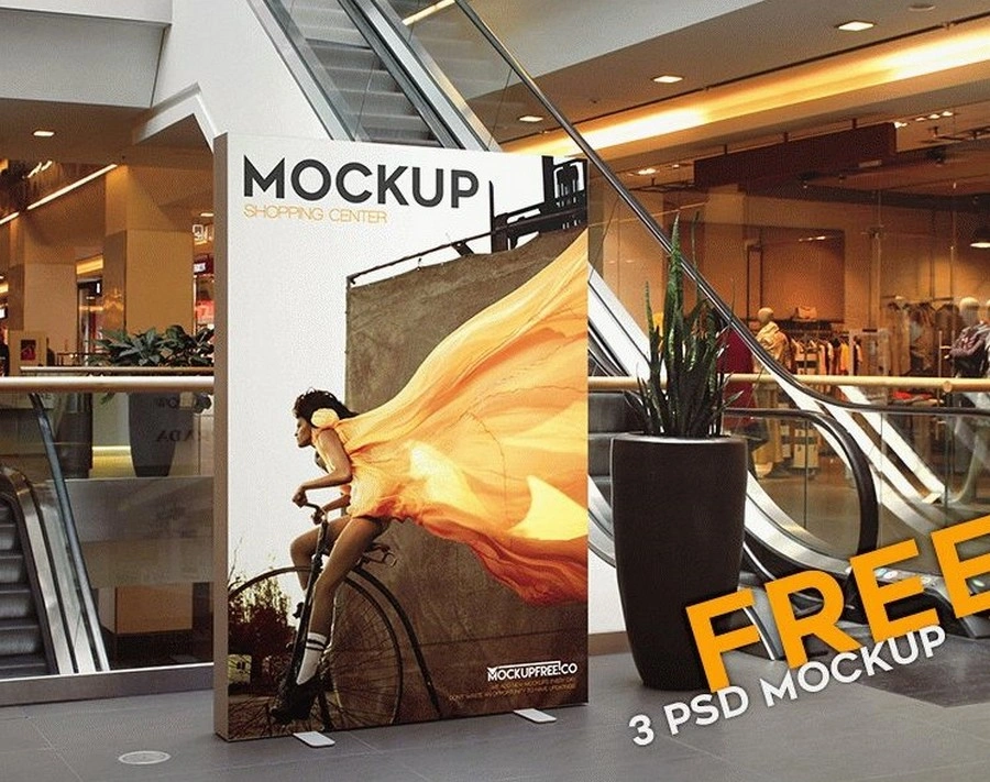 Shopping Center – 3 Free PSD Mockups