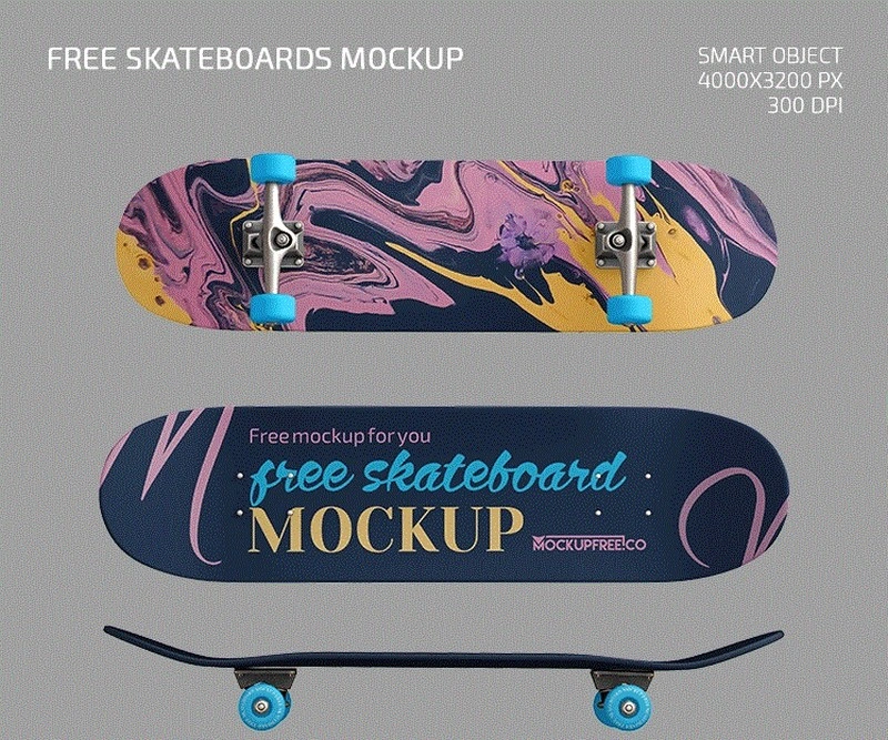 Skateboard – Free PSD Mockup