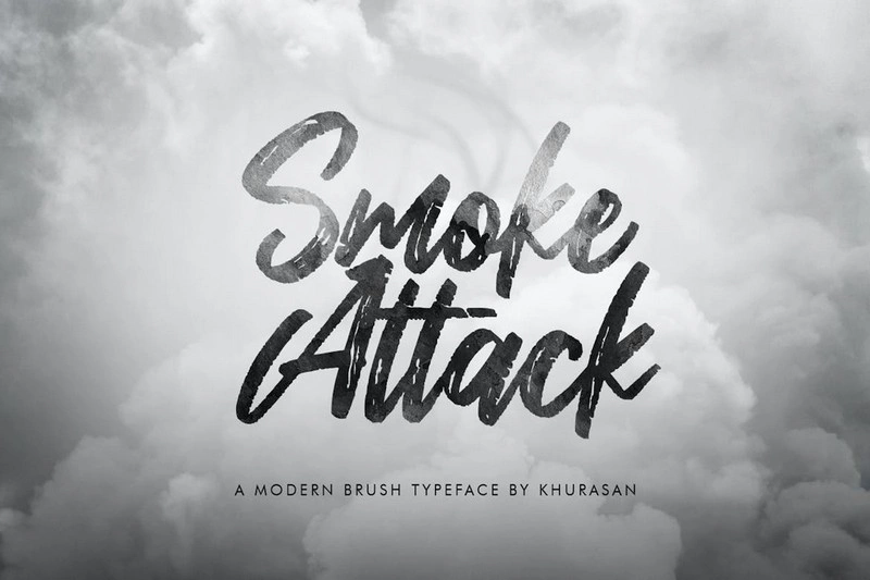 Example of Smoke Attack Font with brush effect