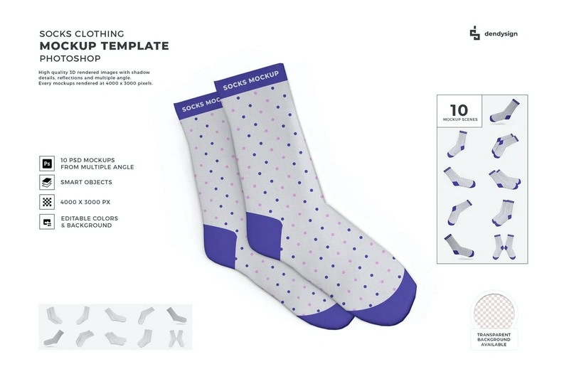 Socks Mockup Template Set-4000×3000 px