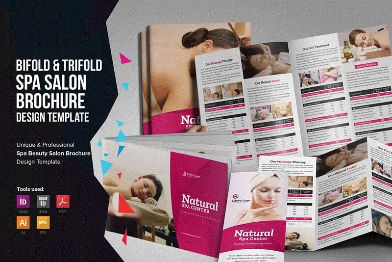 Example of Spa Salon Bifold-Trifold Brochure Design