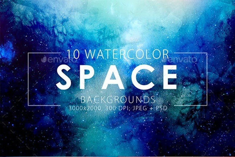 Use This Examples For Space Watercolor Design Projects
