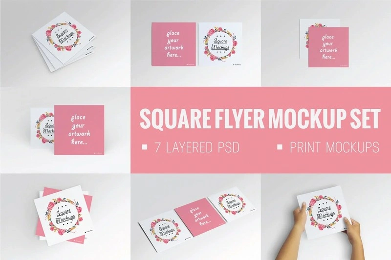Square Flyer Mock-Up Set