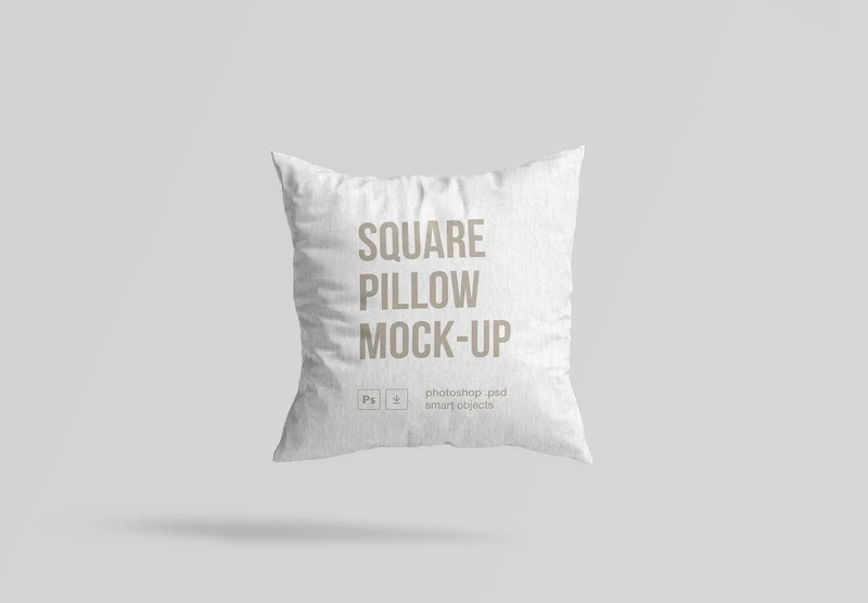 Floating Square Pillow Mockup PSD