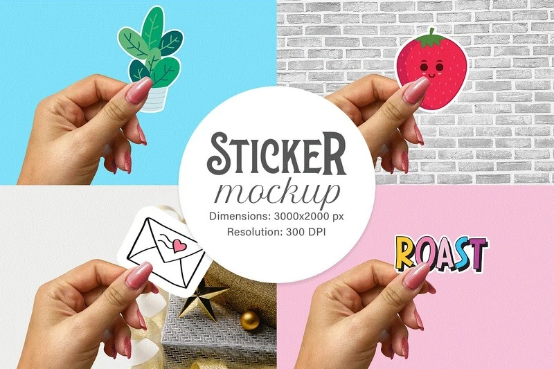 Sticker Mockup 1 PSD file