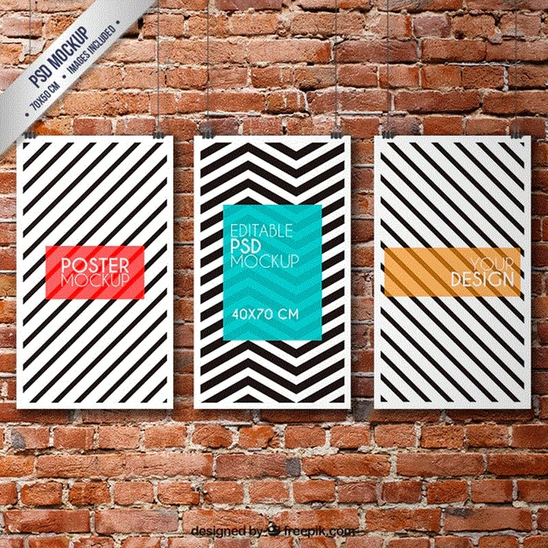 Striped Posters Mockup
