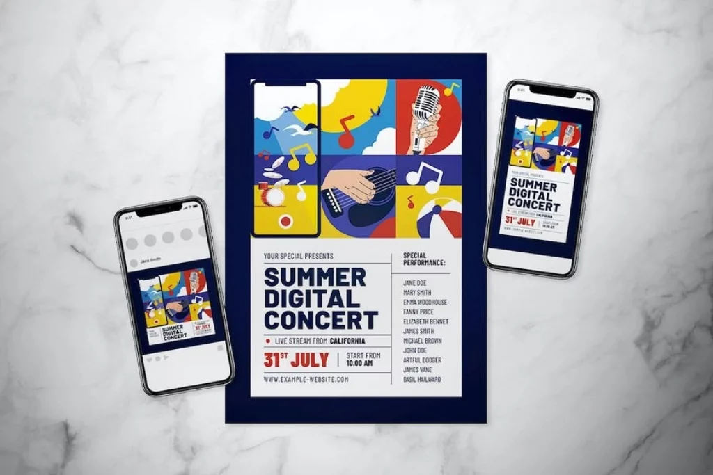 Summer Digital Concert Flyer Set