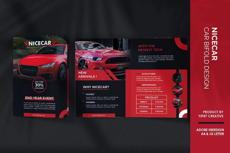 Super Car Showroom Bifold Brochure
