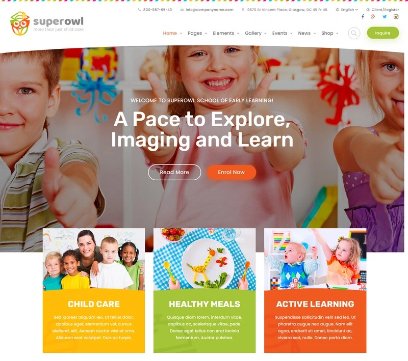 SuperOwl - Kindergarten HTML Template