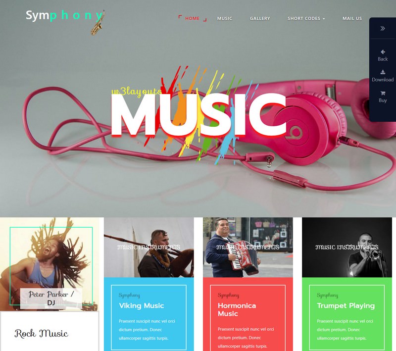 Symphony an Entertainment Web Template