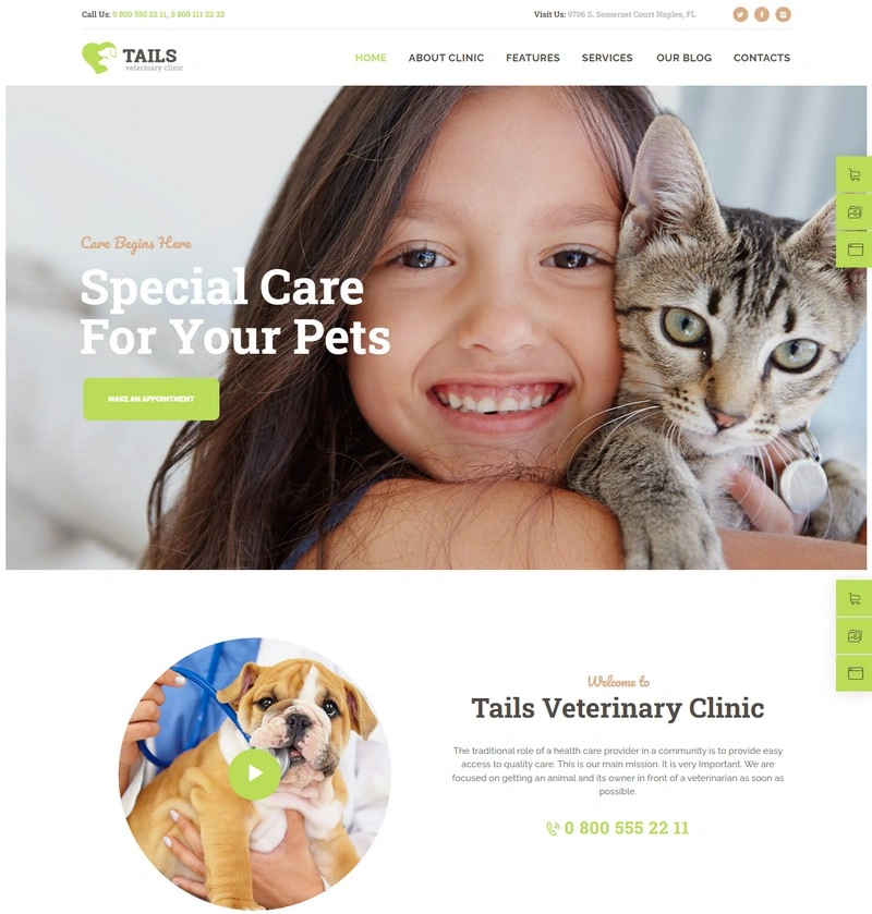 Tails Pet Care & Animal php Theme