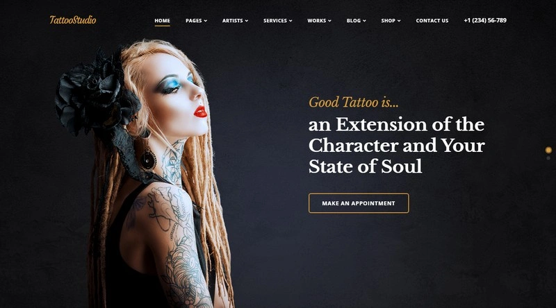 Tattoo Salon - Beauty Responsive HTML Website Template