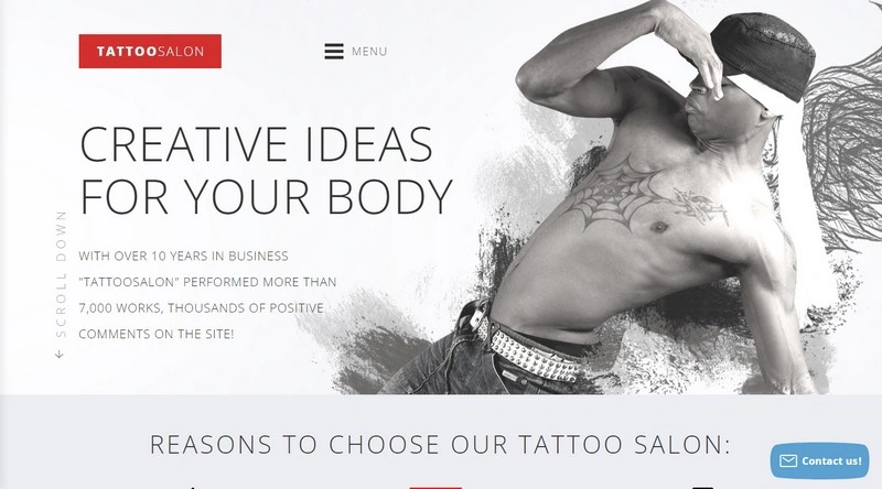 Tattoo Salon Creative Website Template