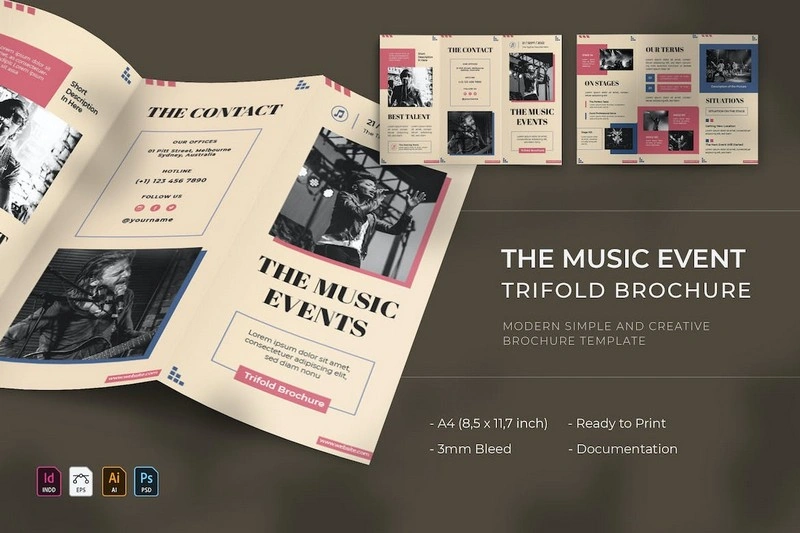 The Music Event Trifold Brochure