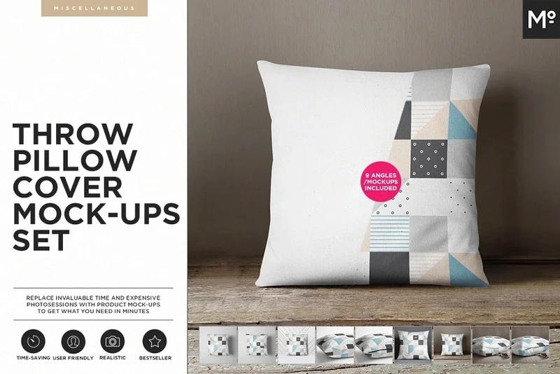 The Pillow/Cushion Cover Mock-ups Set
