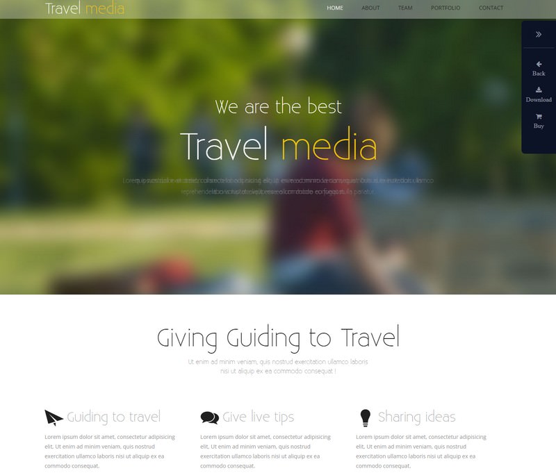 Travel Media – A Travel Guide Mobile Website Template