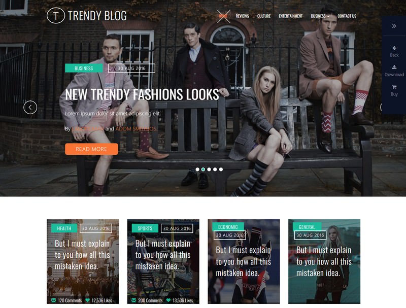 Trendy Blog Bootstrap Responsive Web Template