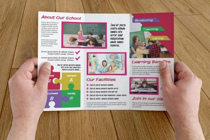 Trifold brochure for School-V72