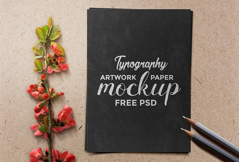 Typography Artwork A4 Paper Mockup