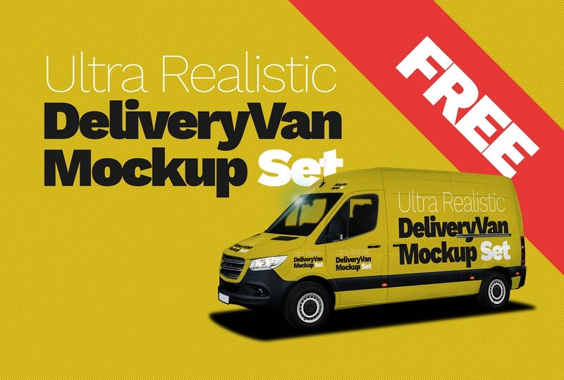 Ultra Realistic Delivery Van Mockup