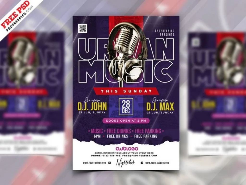 Urban Music Party Flyer PSD Template