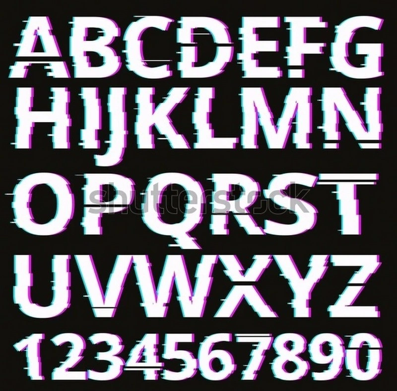 Vector Glitch Fonts Pack