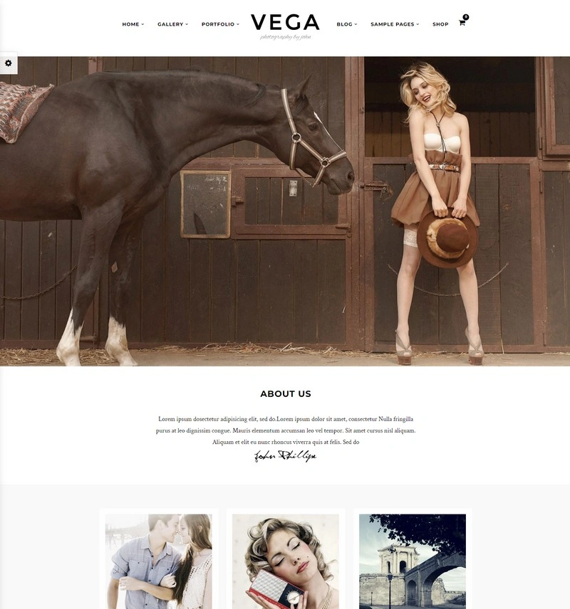 Vega for Photography PHP Theme