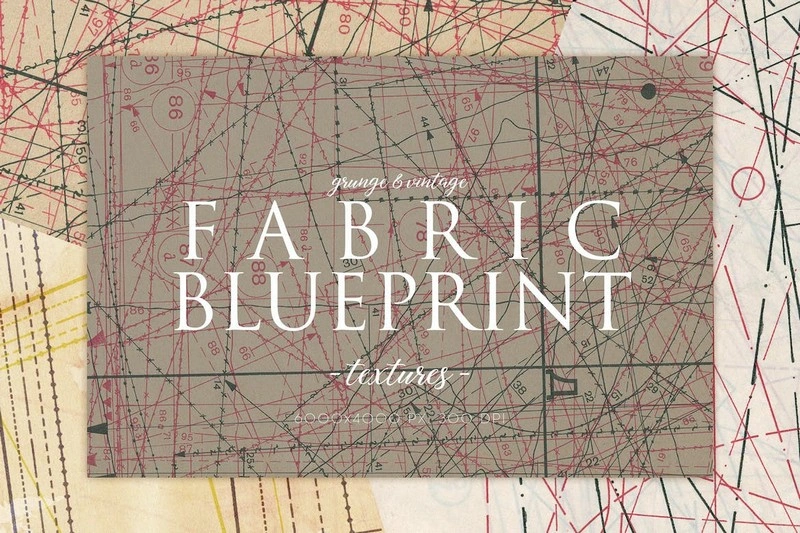 Vintage Fabric Blueprint Textures