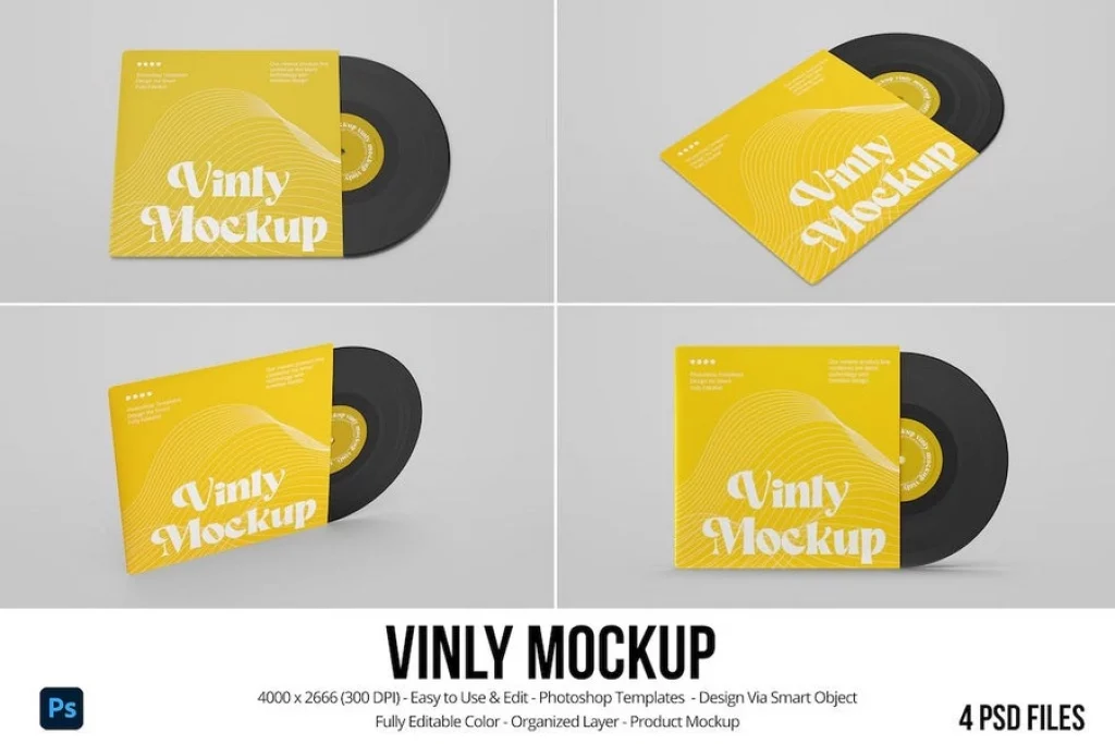 Vinyl Mockup 4 PSD