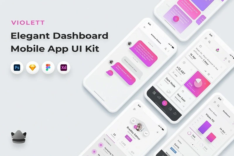 Violett - CRM Dashboard App UI Kit