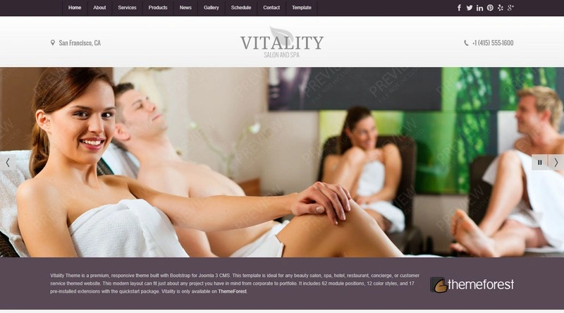 Vitality Joomla Beauty Salon Theme