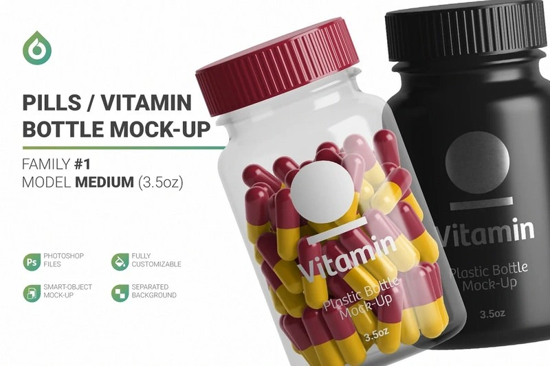 Vitamins Bottle Mockup